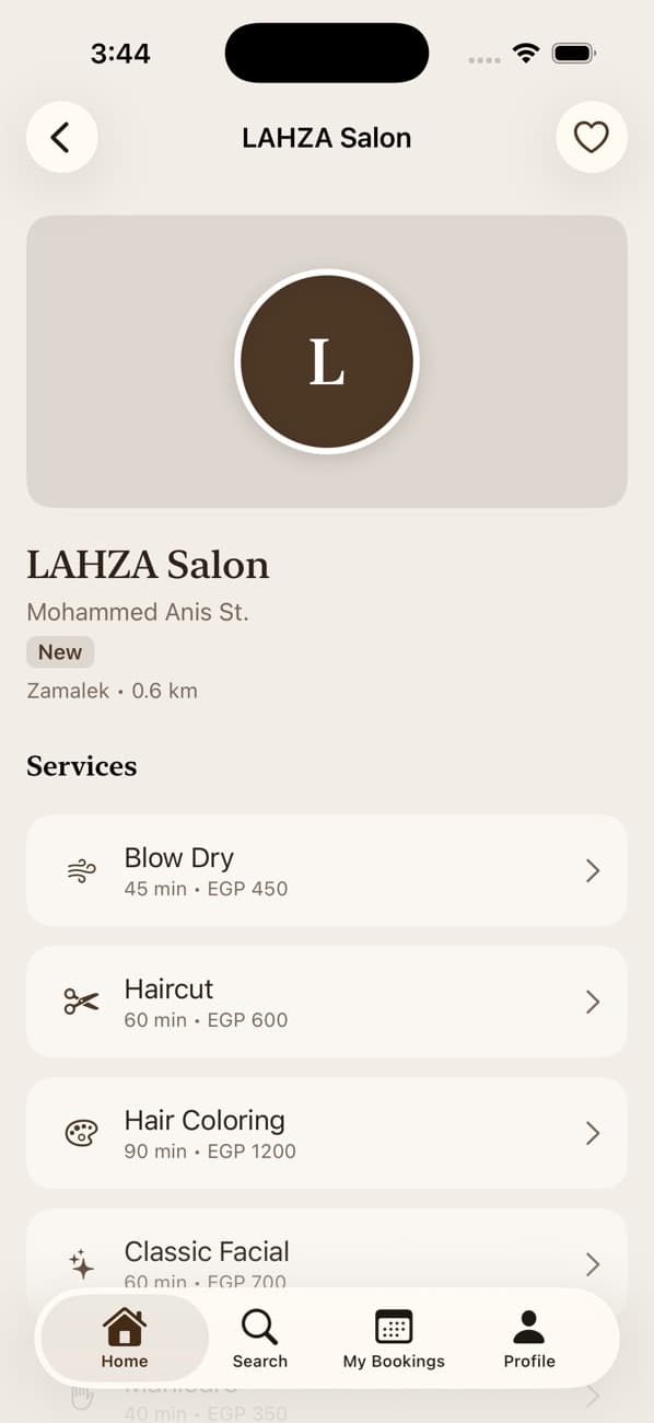 Your salon page